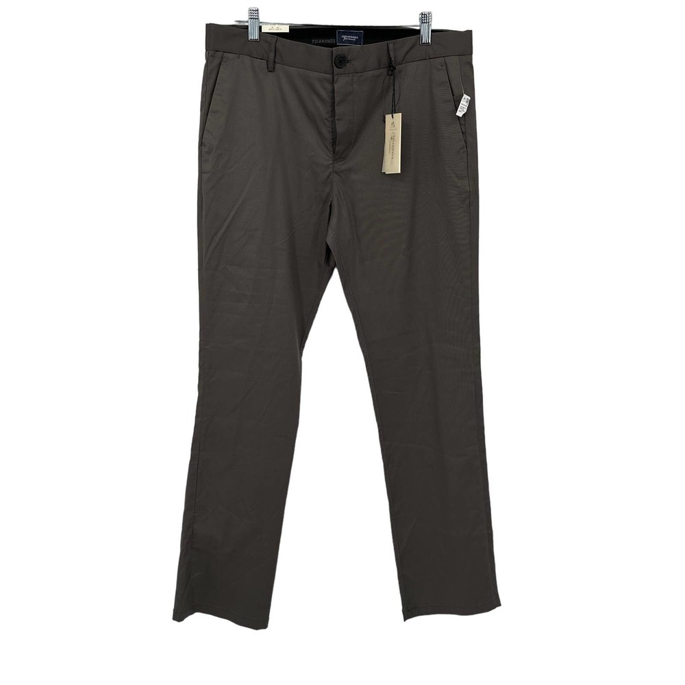7 Diamonds Parker Chino Favorite Dress Pants Flat Front Gray Size 33/34